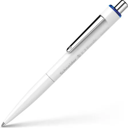 Schneider Pix SCHNEIDER K3 Biosafe, clema metalica, corp alb, amprenta neutra CO2 - scriere albastra