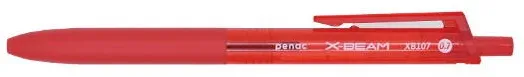 Penac Pix PENAC X-Beam XB-107, rubber grip, 0.7mm, clema plastic, corp rosu - scriere rosie