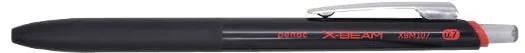 Penac Pix PENAC X-Beam XBM-107, rubber grip, 0.7mm, clema metalica, corp negru - scriere rosie