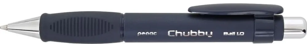 Penac Pix PENAC Chubby, rubber grip, 1.0mm, varf metalic, corp negru - scriere albastra