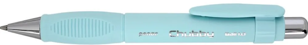 Penac Pix PENAC Chubby, rubber grip, 1.0mm, varf metalic, corp sky blue - scriere albastra