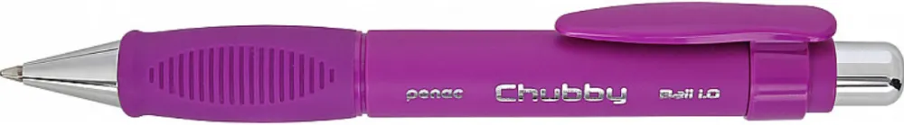 Penac Pix PENAC Chubby, rubber grip, 1.0mm, varf metalic, corp violet - scriere albastra