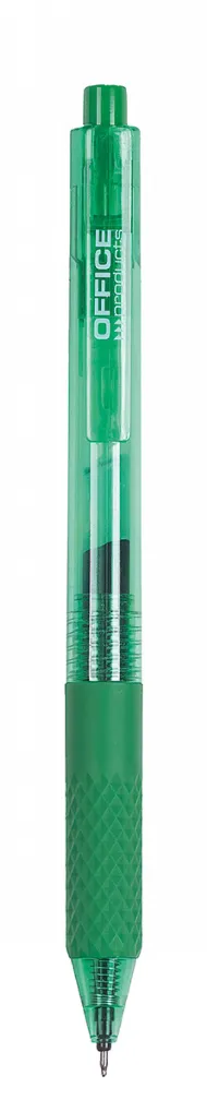 Office Products Pix cu gel, mecanism retractabil, rubber grip, 0.5 mm, Office Products - verde