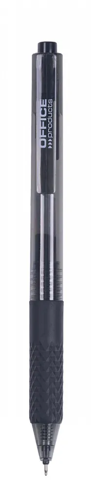 Office Products Pix cu gel, mecanism retractabil, rubber grip, 0.5 mm, Office Products - negru