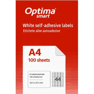Etichete aut OPTIMA Smart Etichete albe autoadezive 44/A4, 52.5 x 25.4 mm, 100 coli/top, Optima Smart