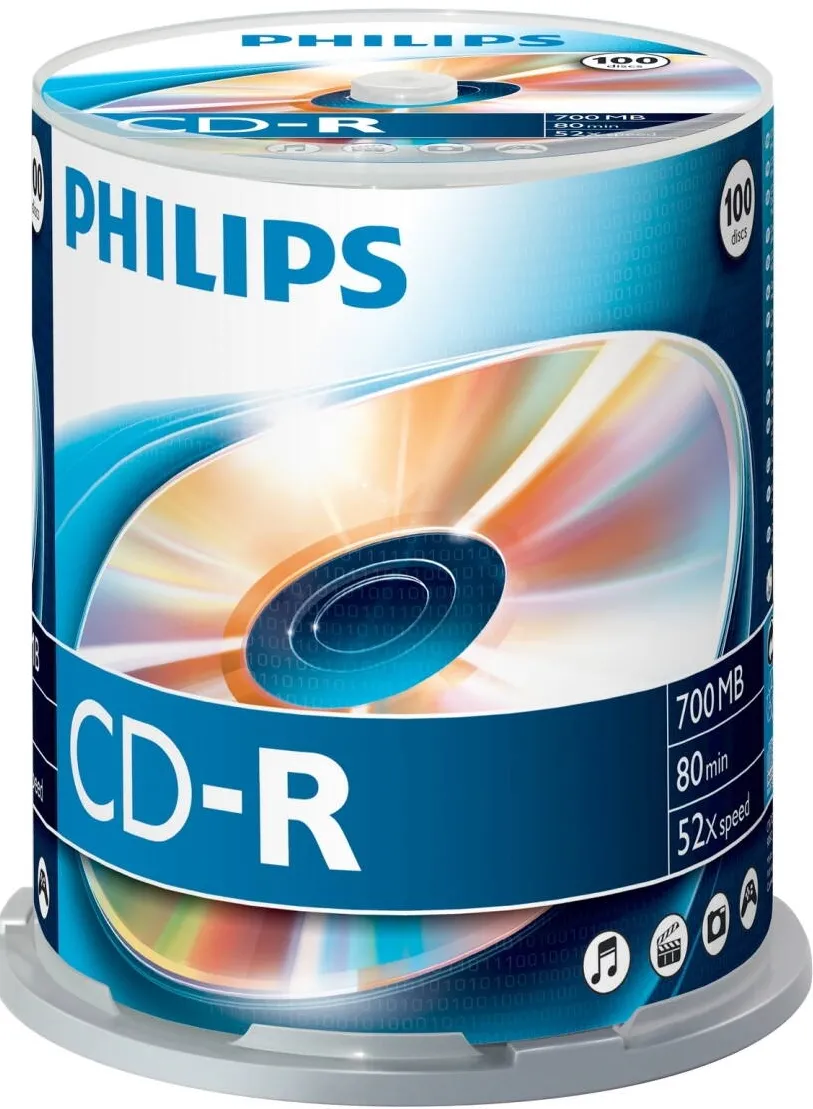 Philips CD-R 700MB-80min (100 buc. Spindle, 52x) PHILIPS