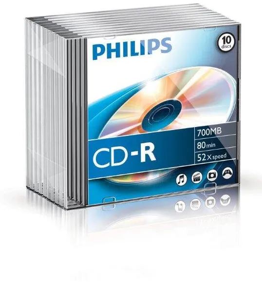 Philips CD-R 700MB-80min Slimcase, 52x, PHILIPS