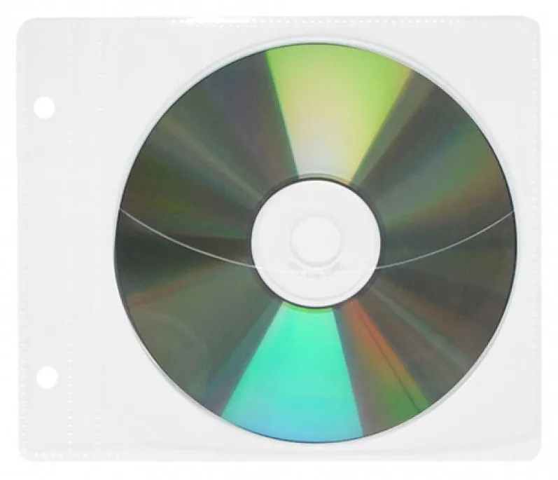 Office Products Plic plastic PP pentru CD/DVD, cu perforatii, 10 buc/set, Office Products - transparent