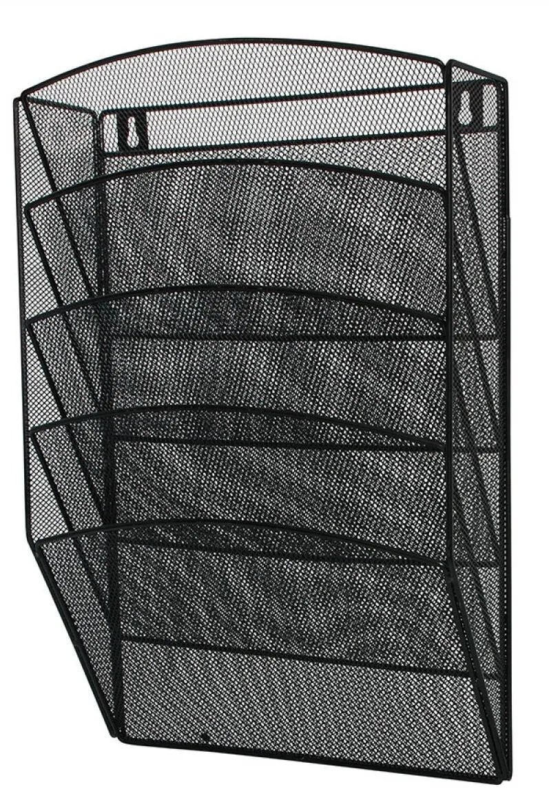 Q-CONNECT Display metalic Mesh, pentru pliante si cataloage, de perete, 5 x A4, Q-Connect - negru
