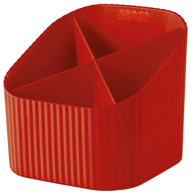 HAN Suport pentru instrumente de scris, 4 compartimente, HAN X-Loop - rosu