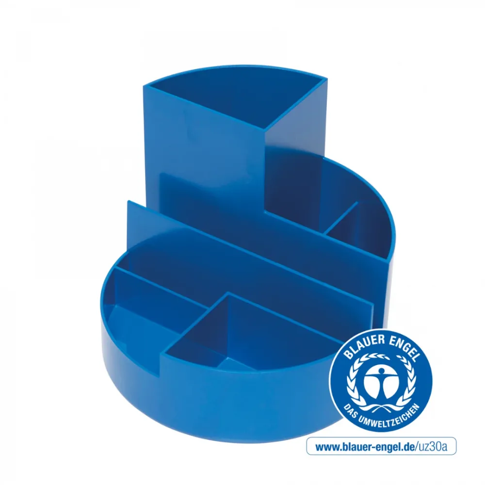 Maul Suport pentru instrumente de scris, 6 compartimente, din plastic reciclat, ECO MAUL - albastru