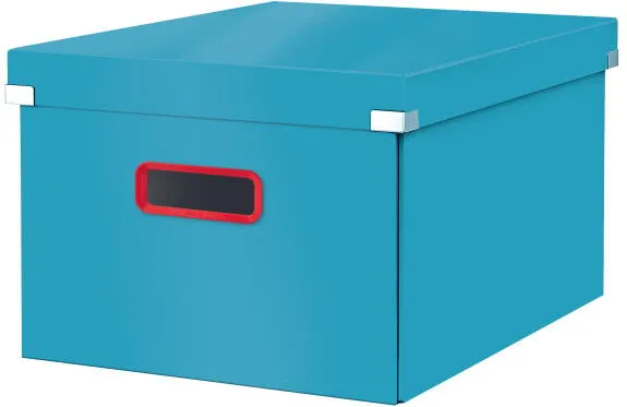 Leitz Cutie depozitare LEITZ Cosy Click & Store, carton laminat, pliabila, capac, maner, 28x20x37cm, albas