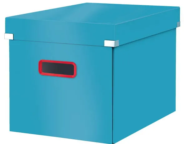 Leitz Cutie depozitare LEITZ Cosy Click & Store, carton laminat, pliabila, capac, maner, 32x31x36cm, albas