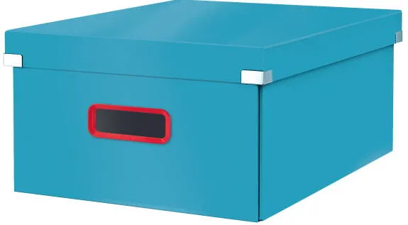 Leitz Cutie depozitare LEITZ Cosy Click & Store, carton laminat, pliabila, capac, maner, 36x20x48cm, albas