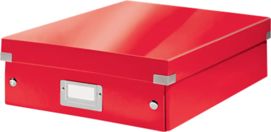 Leitz Cutie depozitare LEITZ WOW Click&Store Organizer, carton laminat, cu capac, 28x10x37 cm, rosu