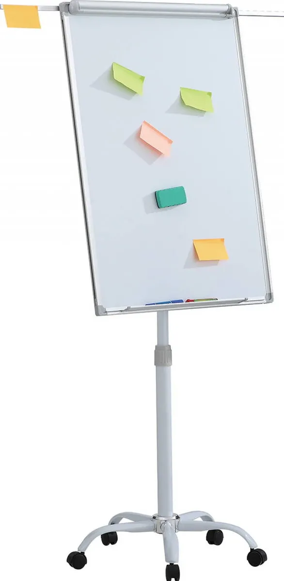 Office Products Flipchart magnetic, 100 x 70 cm, cu brate laterale, cu rotile, Office Products
