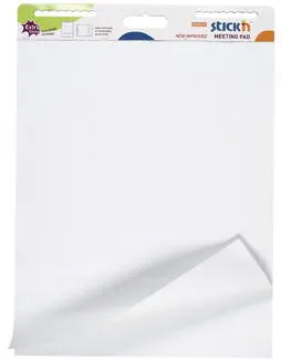 Hopax Flipchart pad repozitionabil, 792 x 635mm, 30 coli/set, Stick"n - coli albe