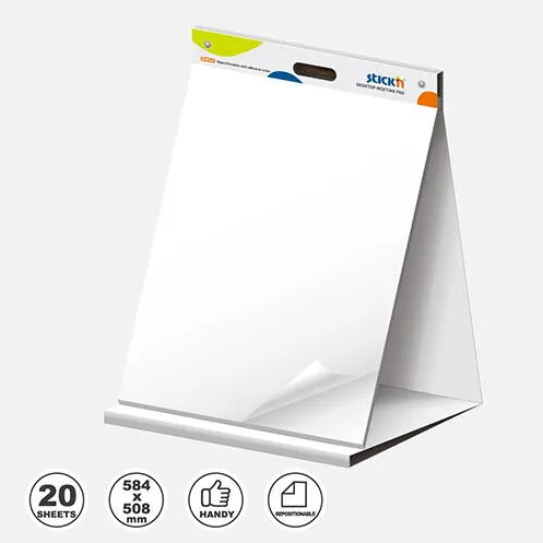 Hopax Flipchart pad autoadeziv extra-sticky, 584 x 508mm, 20 coli/set, Stick"n