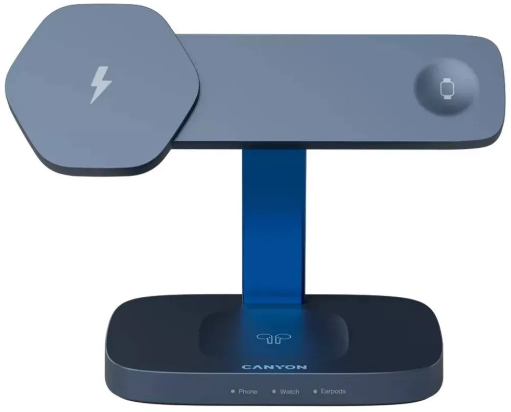 CANYON Statia de incarcare wireless Canyon Hexagon 310 3in1, 15W albastru