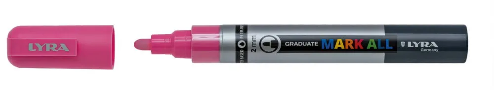 LYRA Marker LYRA Graduate Mark All, pe baza de apa, varf 2mm, pentru orice suprafata - roz