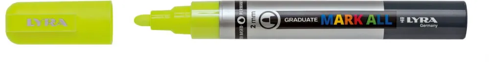 LYRA Marker LYRA Graduate Mark All, pe baza de apa, varf 2mm, pentru orice suprafata - galben neon