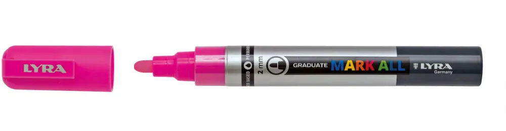 LYRA Marker LYRA Graduate Mark All, pe baza de apa, varf 2mm, pentru orice suprafata - roz neon
