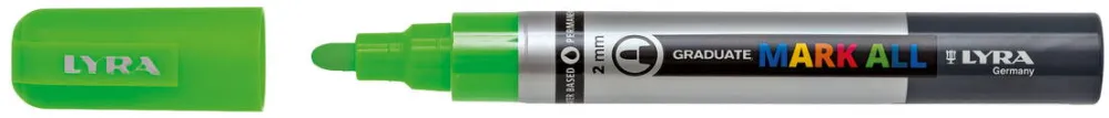 LYRA Marker LYRA Graduate Mark All, pe baza de apa, varf 2mm, pentru orice suprafata - verde neon