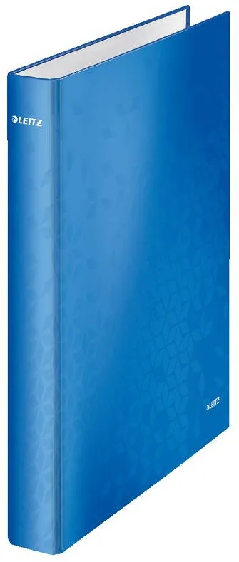 Leitz Caiet mecanic LEITZ WOW, carton laminat, partial reciclat, FSC, A4, mecanism 4DR, inel 25mm, albastr