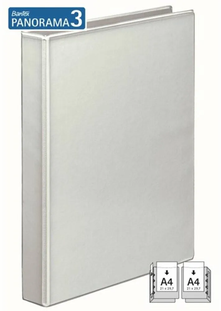 Bantex Caiet mecanic cu buzunar, plastifiat PP, 2 inele in "D", 30 mm, cotor 50mm, BANTEX - alb