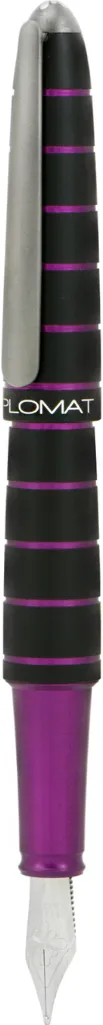 Diplomat Stilou DIPLOMAT Elox Ring, cu penita M, din otel inoxidabil - black purple