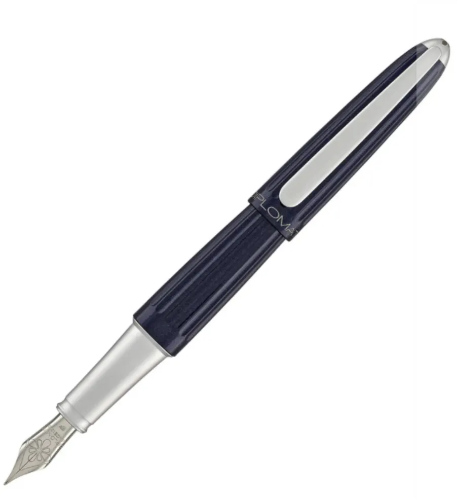 Diplomat Stilou DIPLOMAT Aero, cu penita M, din otel inoxidabil - midnight blue