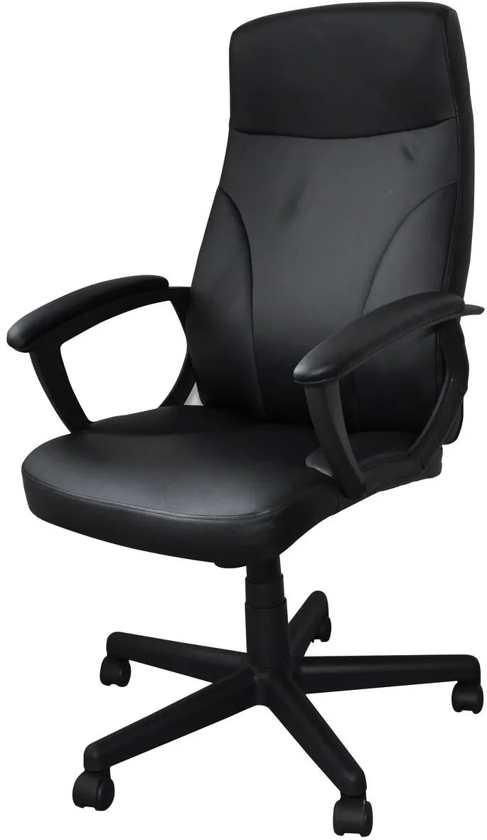 Office Products Scaun de birou, brate plastic, rotile, piele ecologica, Office Products Crete - negru