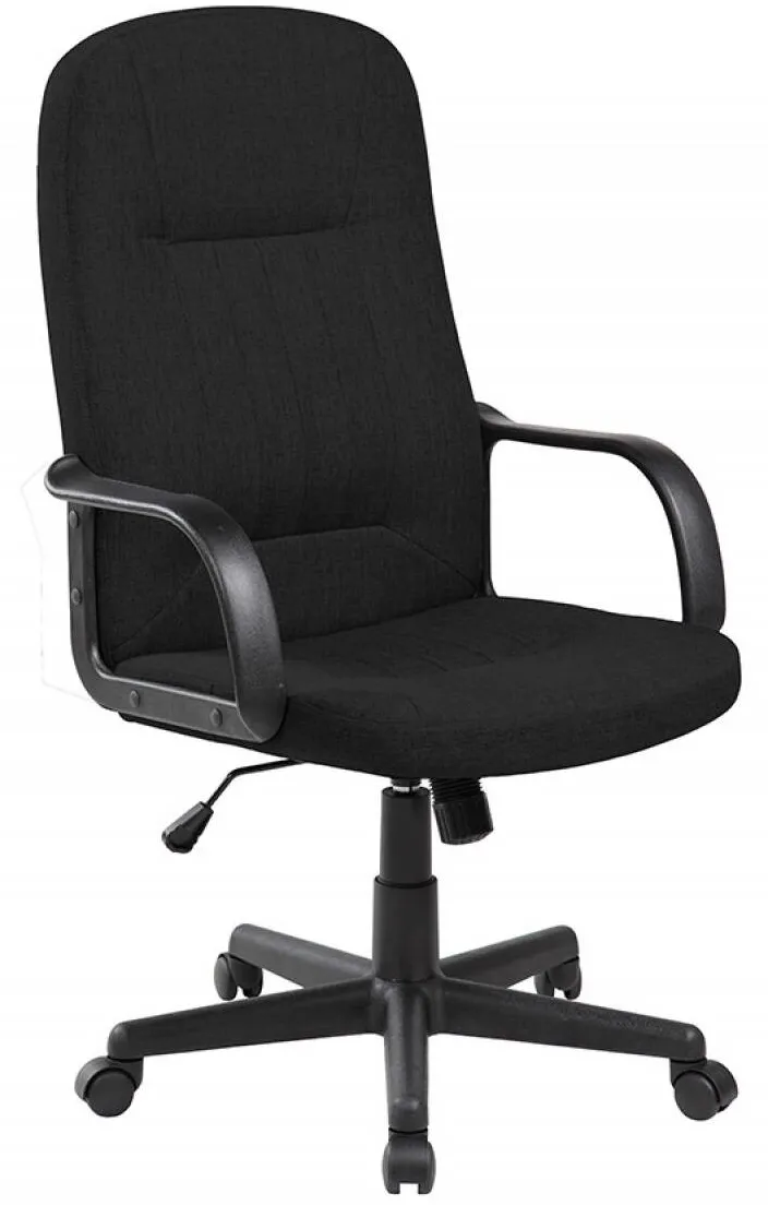 Office Products Scaun de birou, brate plastic, rotile, stofa, Office Products Malta - negru