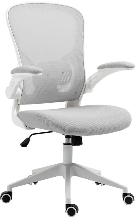 Office Products Scaun de birou, brate plastic, rotile, mesh textil/stofa, Office Products Chios - gri