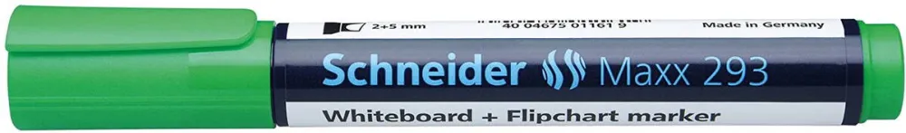 Schneider Marker SCHNEIDER Maxx 293, pentru tabla de scris+flipchart, varf tesit 2-5mm - verde