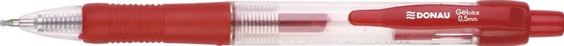 DONAU Pix cu gel, mecanism retractabil, rubber grip, 0.5 mm, cerneala rezistenta la apa, DONAU - rosu