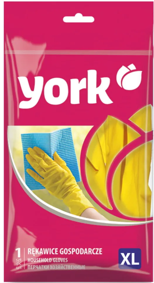 York Manusi menaj, din cauciuc, galbene, 1 pereche/set, YORK - marime XL