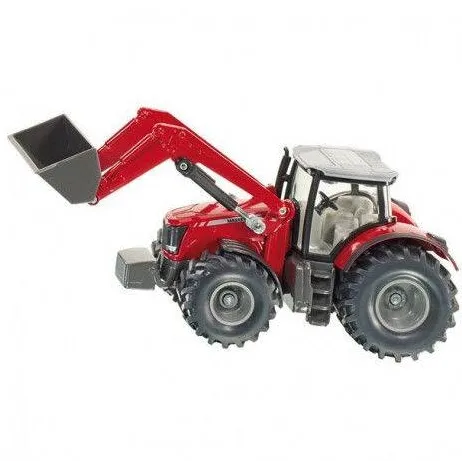 Siku Tractor Siku Massey Ferguson cu incarcator frontal, metal, 1:50