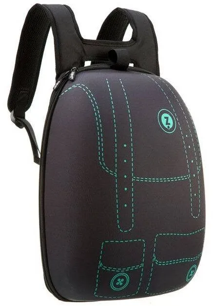 Zip..it Rucsac ZIPIT Shell - negru cu buzunare verzi