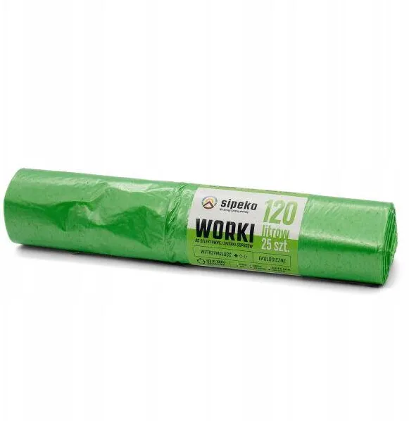 Sipeko Saci menajeri extra rezistenti LDPE, 120L, 70 x 110cm, 24 microni, 25buc/rola, Sipeko - verzi