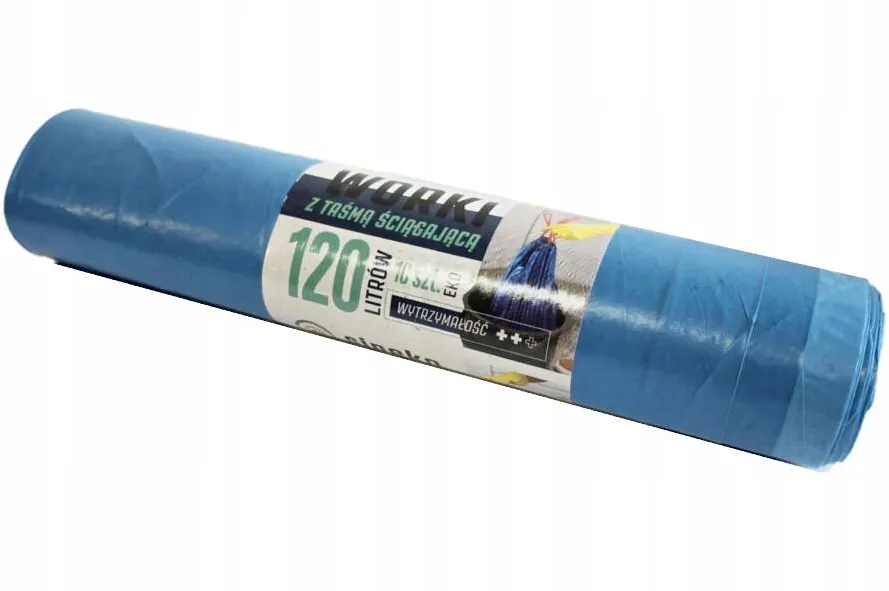 Sipeko Saci menajeri super strong LDPE,120L, cu snur, 70 x 105cm, 25 microni, 10buc/rola, Sipeko - albastri