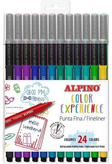 Alpino Fineliner, varf 0.4mm, 24culori/set, ALPINO Color Experience