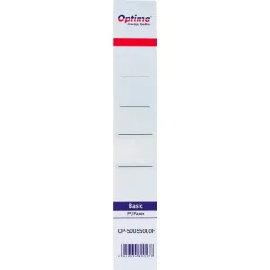 Optima Etichete albe pentru biblioraft 50 mm, 10/set, Optima