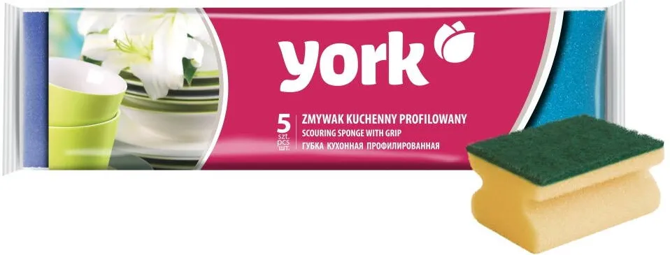 York Bureti canelati, pentru spalat vase, 8x6x4.3cm, 5 buc/set, YORK - culori asortate