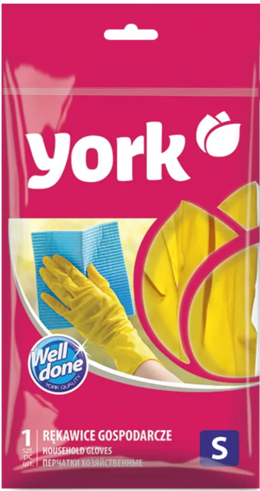 York Manusi menaj, din cauciuc, galbene, 1 pereche/set, YORK - marime S