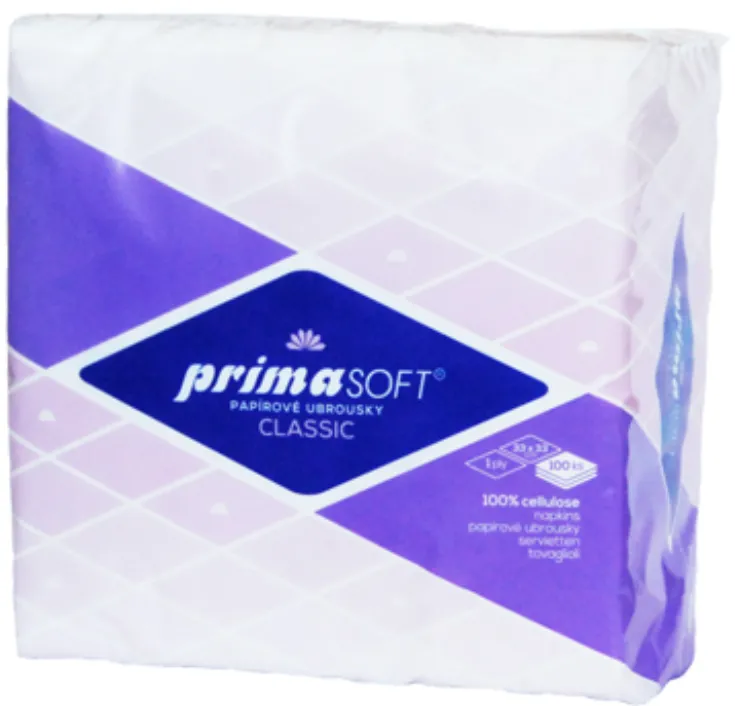 Prima Soft Servetele de masa, albe, 1 strat, 33x33cm, 100 buc/set, Prima Soft