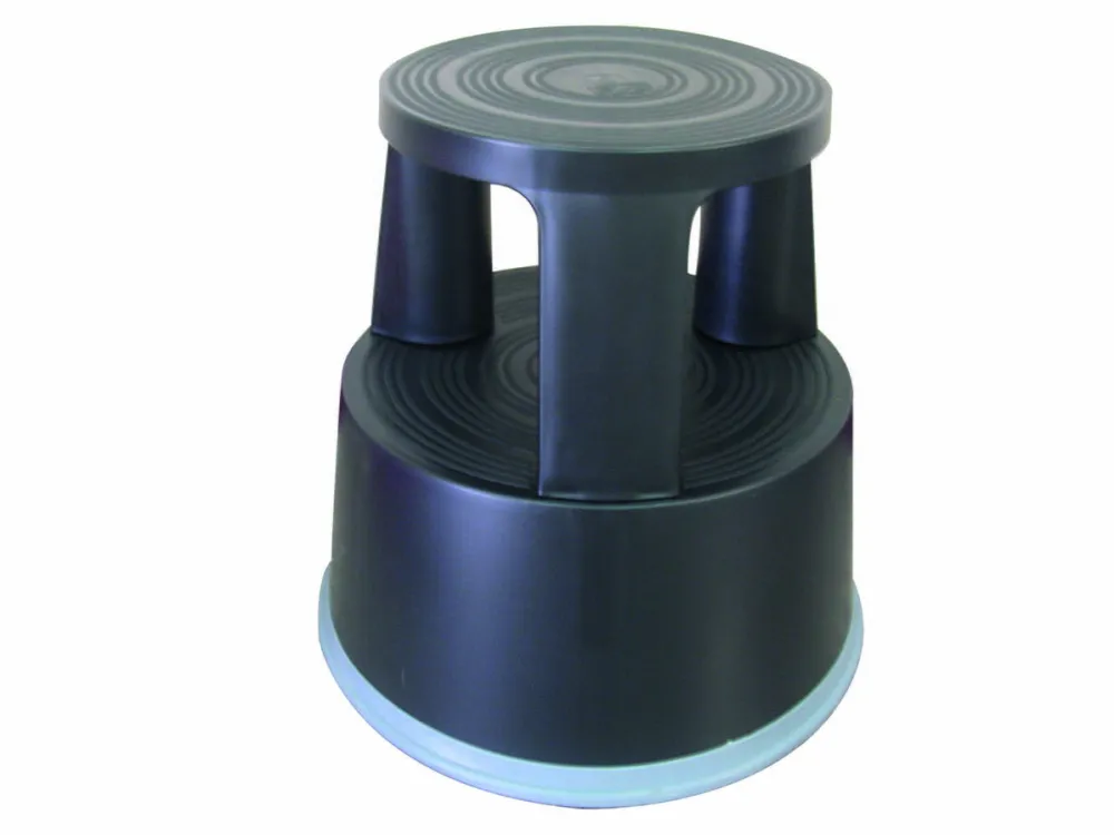 Q-CONNECT Taburet plastic cu rotile, pentru rafturi inalte, Q-Connect - negru