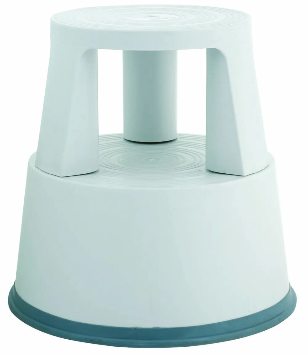 Q-CONNECT Taburet plastic cu rotile, pentru rafturi inalte, Q-Connect - gri deschis