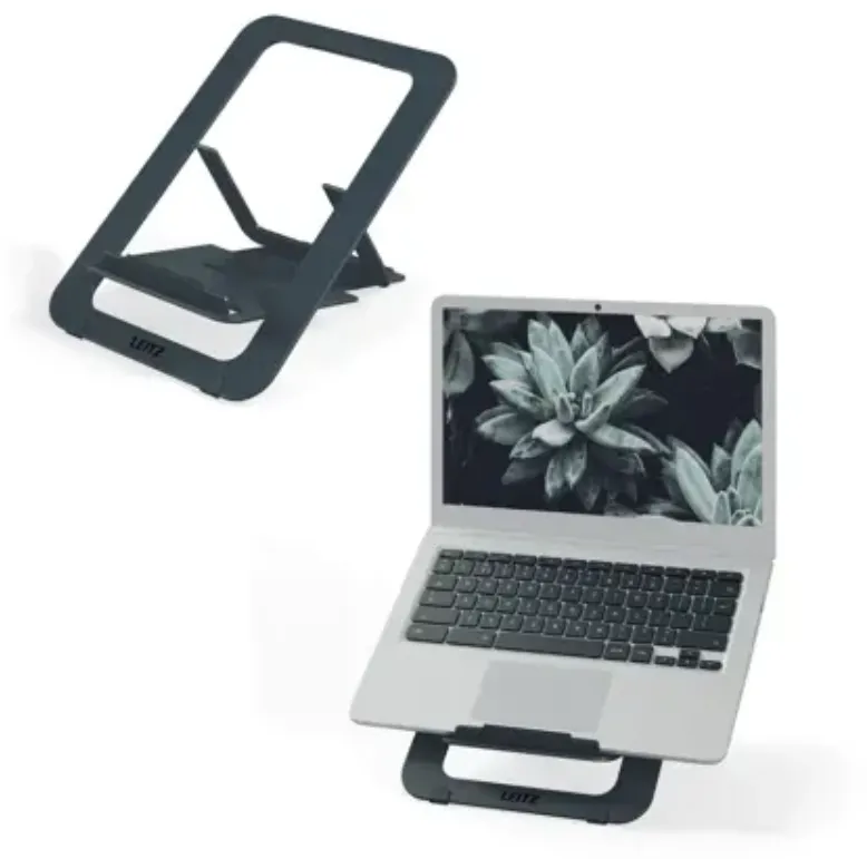 Leitz Suport ergonomic LEITZ Ergo Slim, pentru laptop, ajustabil, aluminiu, reciclabil, gri-carbune