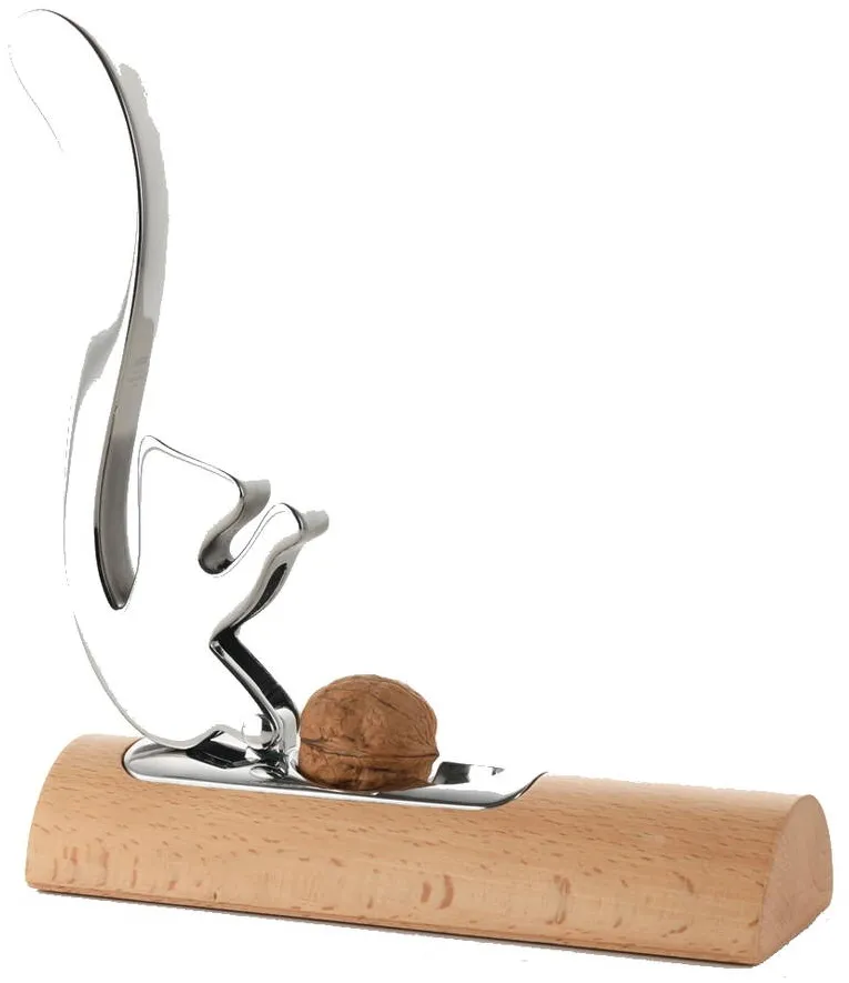 Alessi Spargator de nuci din otel inoxidabil si lemn "Scoiattolo", Alessi